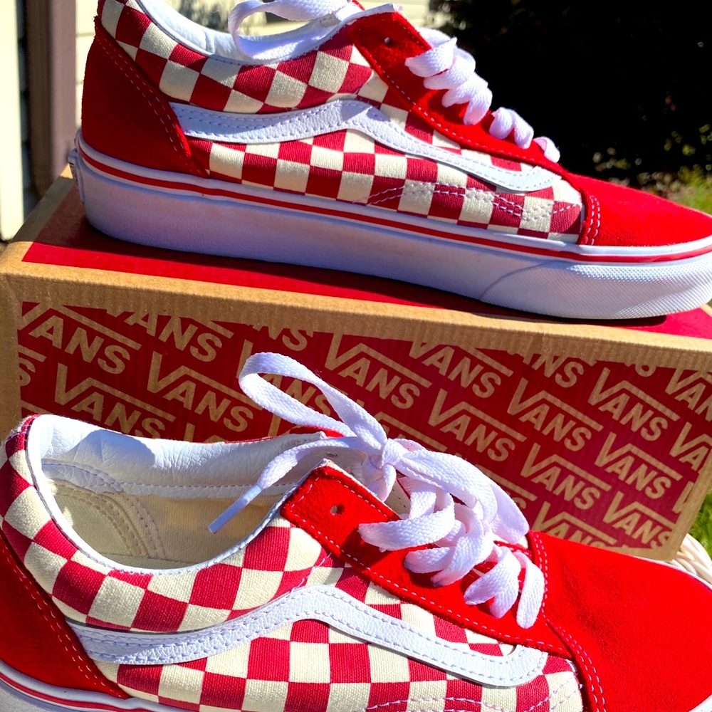 Red Checkerboard Vans